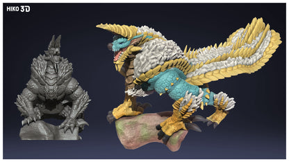 Thunder Kitty Zinogre Monster Hunter Diorama - Collectible 3d printed statue for your office or home - DIY or Painted - Perfect for Home Decor (Copy)