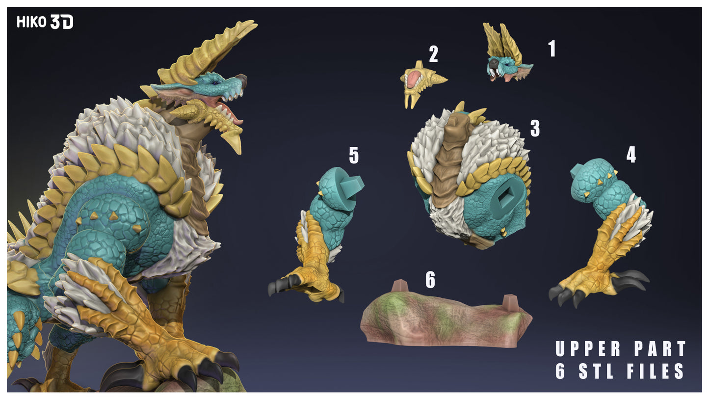 Thunder Kitty Zinogre Monster Hunter Diorama - Collectible 3d printed statue for your office or home - DIY or Painted - Perfect for Home Decor (Copy)