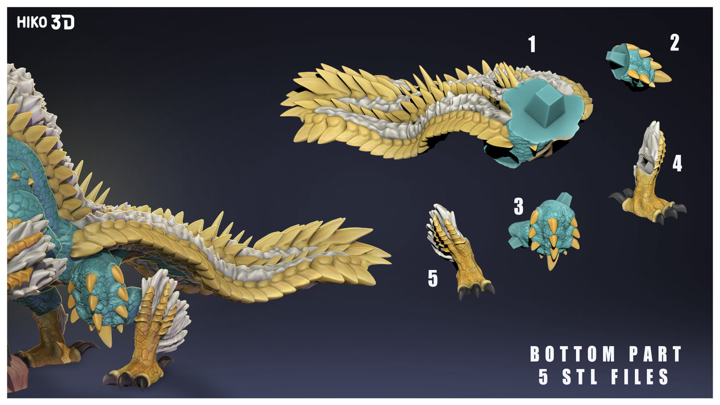 Thunder Kitty Zinogre Monster Hunter Diorama - Collectible 3d printed statue for your office or home - DIY or Painted - Perfect for Home Decor (Copy)