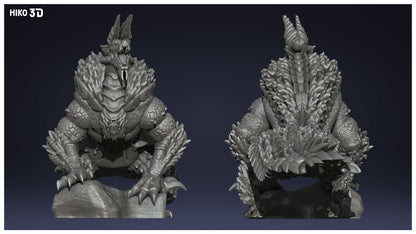 Thunder Kitty Zinogre Monster Hunter Diorama - Collectible 3d printed statue for your office or home - DIY or Painted - Perfect for Home Decor (Copy)