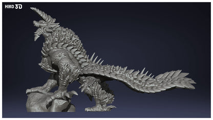 Thunder Kitty Zinogre Monster Hunter Diorama - Collectible 3d printed statue for your office or home - DIY or Painted - Perfect for Home Decor (Copy)