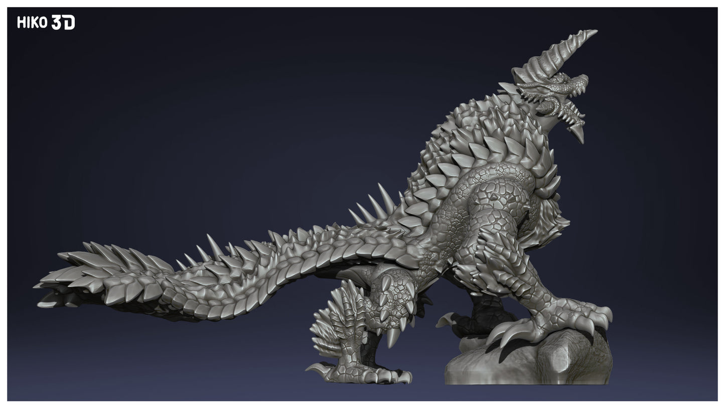 Thunder Kitty Zinogre Monster Hunter Diorama - Collectible 3d printed statue for your office or home - DIY or Painted - Perfect for Home Decor (Copy)