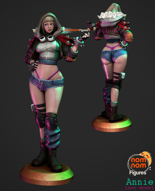 Annie Female Character Holding Gun 3D Print Model