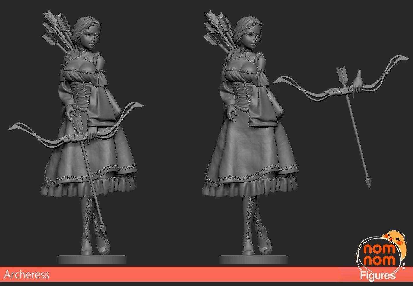 Archeress Statue of Woman Holding Arrow 3D Print Model