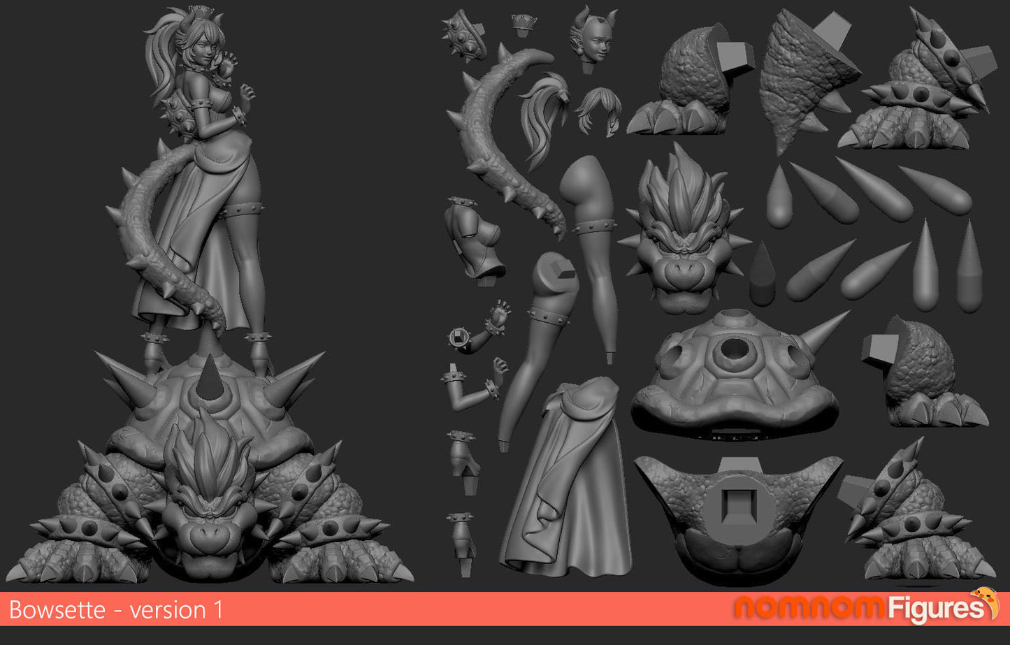 Bowsette Version 1 3D Print Model