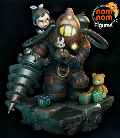 Chibi Big Daddy and Little Sister from Bioshock 3D Print Model