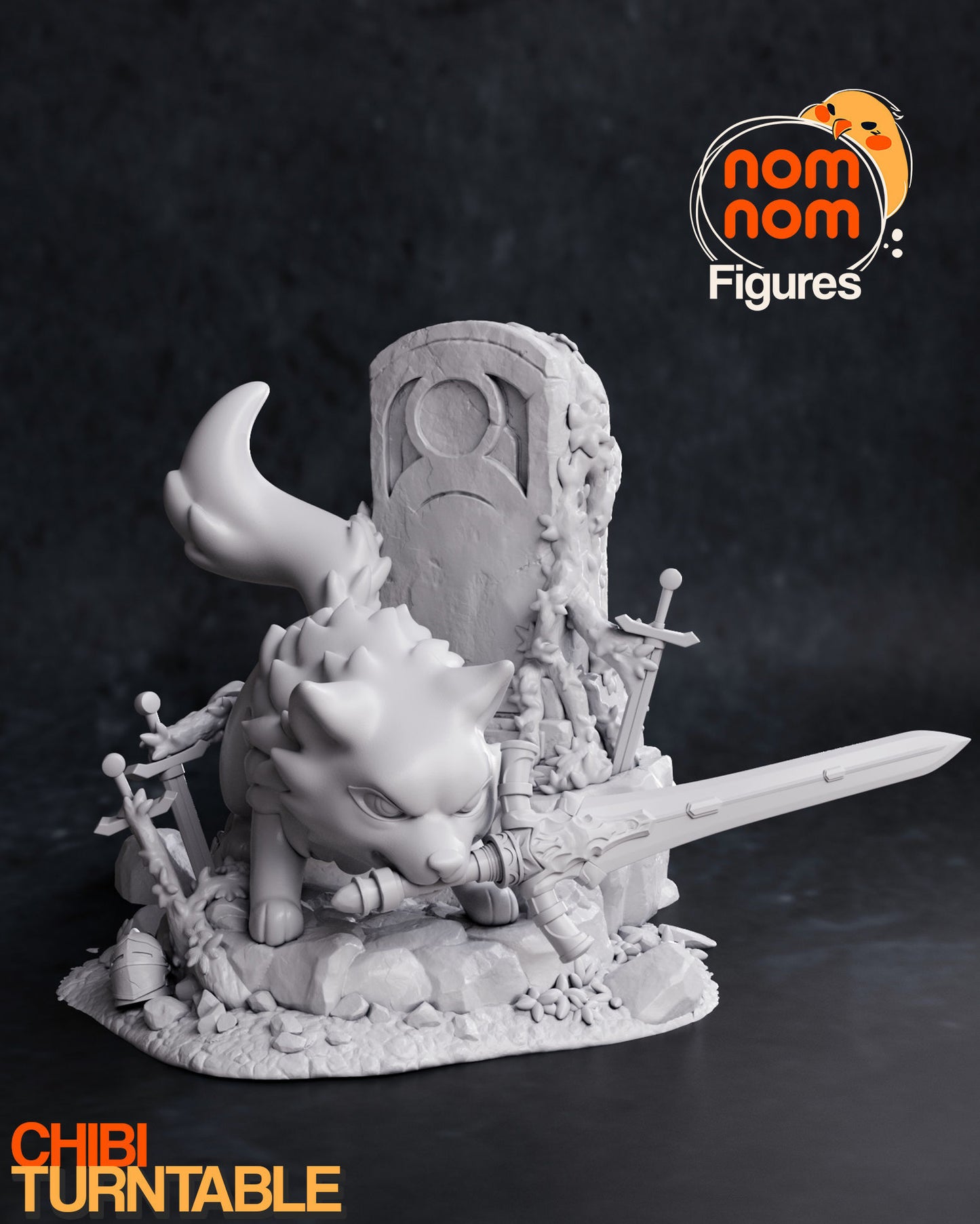 Chibi Great Grey Wolf Sif - Dark Souls 3D Print Model