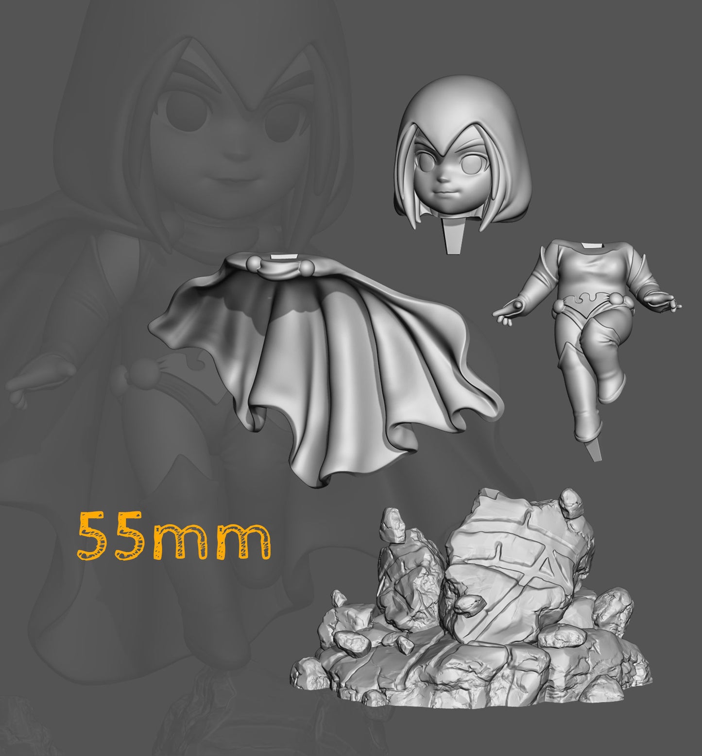 Chibi Raven - Teen Titans 3D Print Model