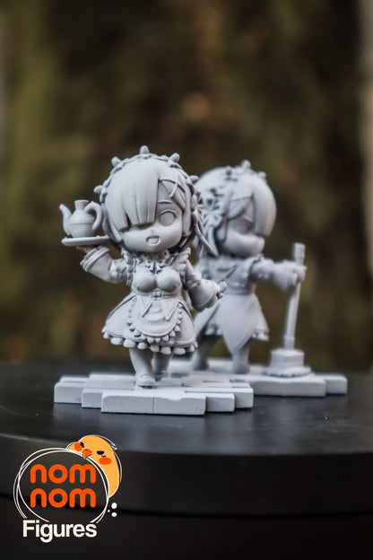 Chibi REM and Ram - Rezero 3D Print Model