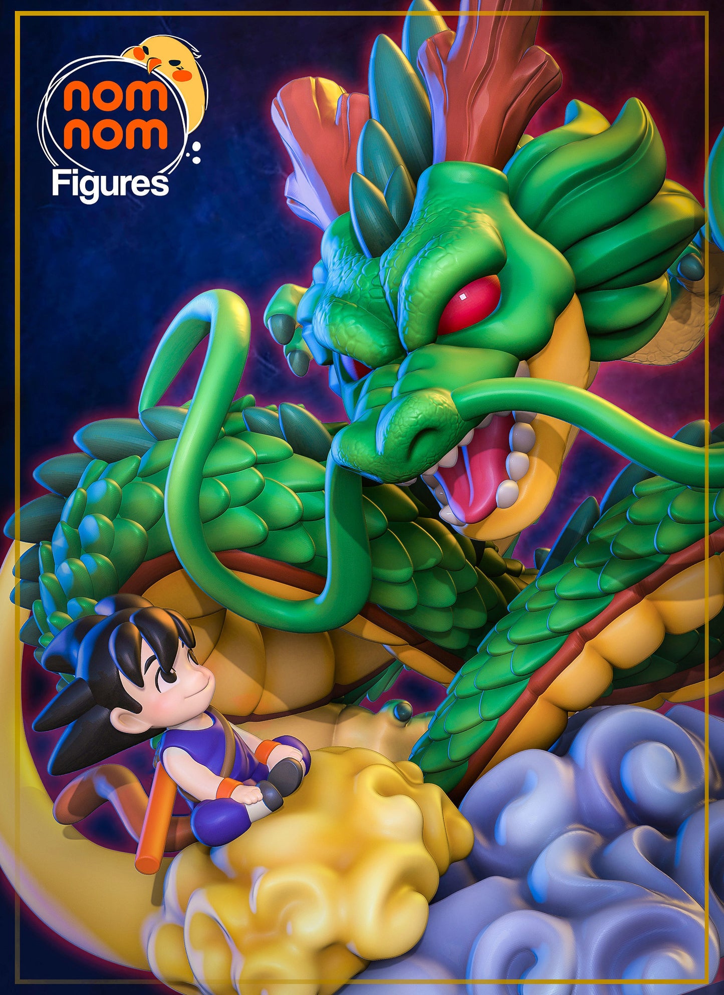 Chibi Shenron with Goku - Dragonball 3D Print Model