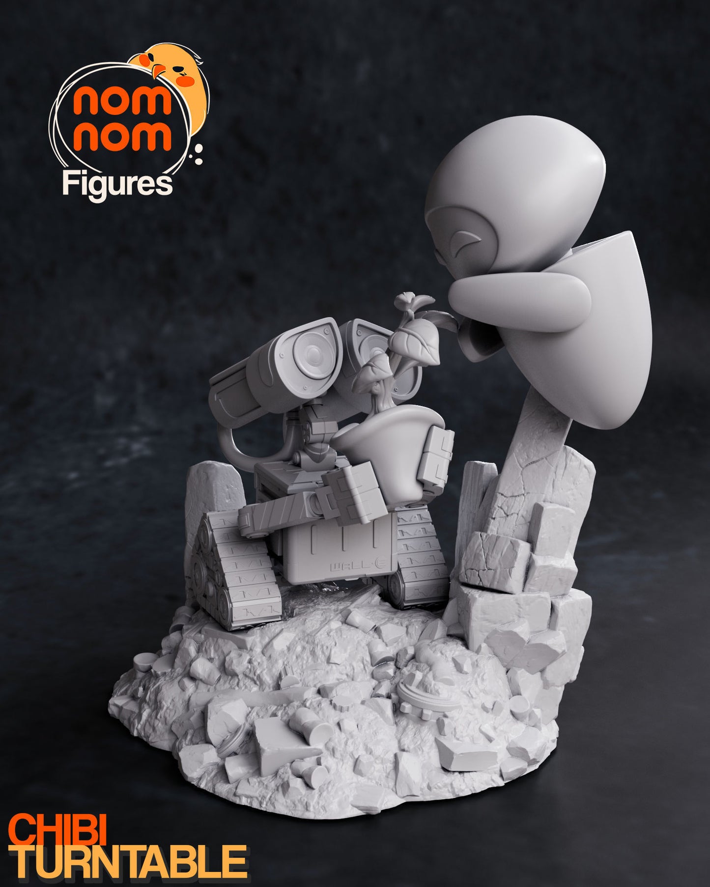 Chibi Wall-E and Eve 3D Print Model