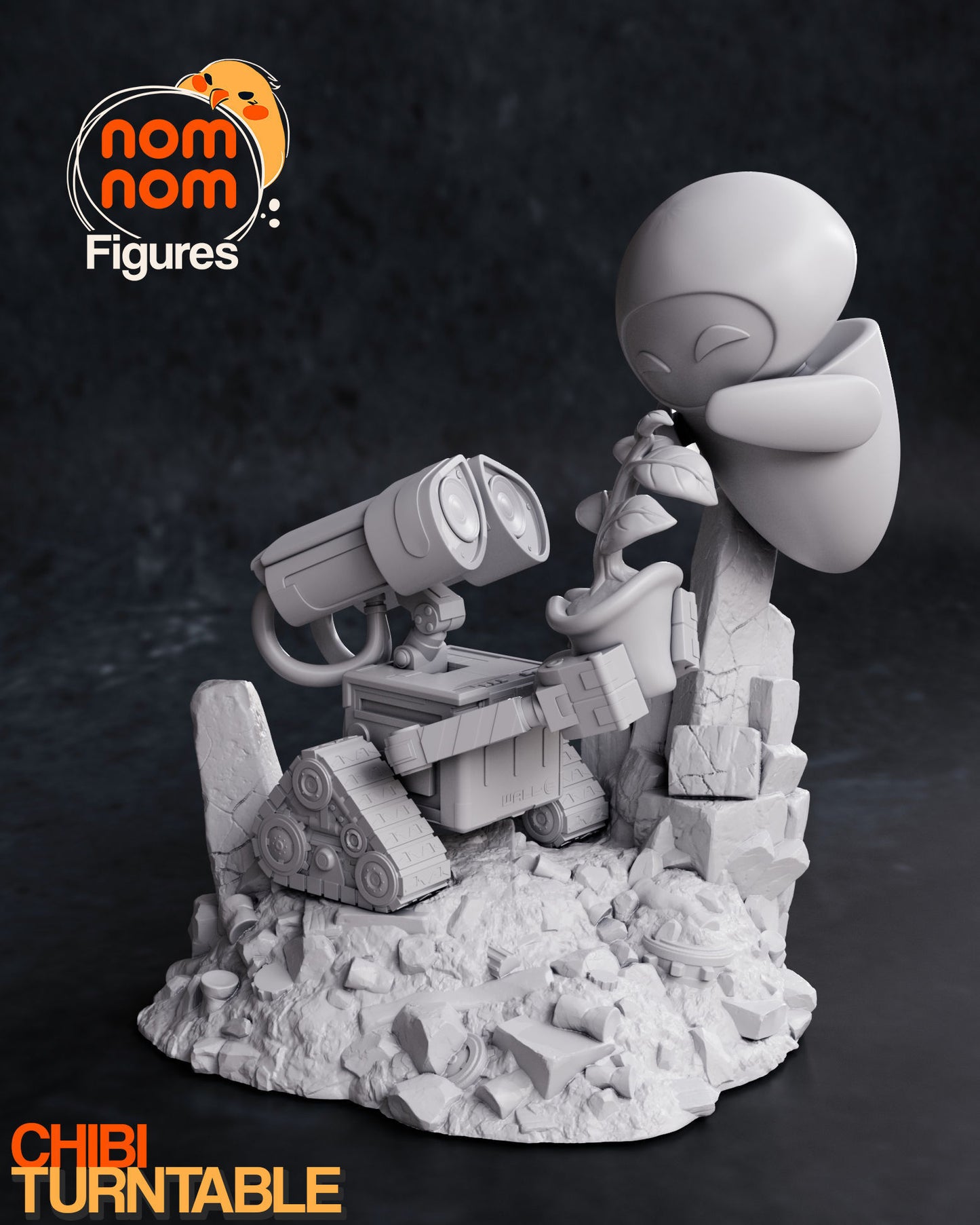 Chibi Wall-E and Eve 3D Print Model