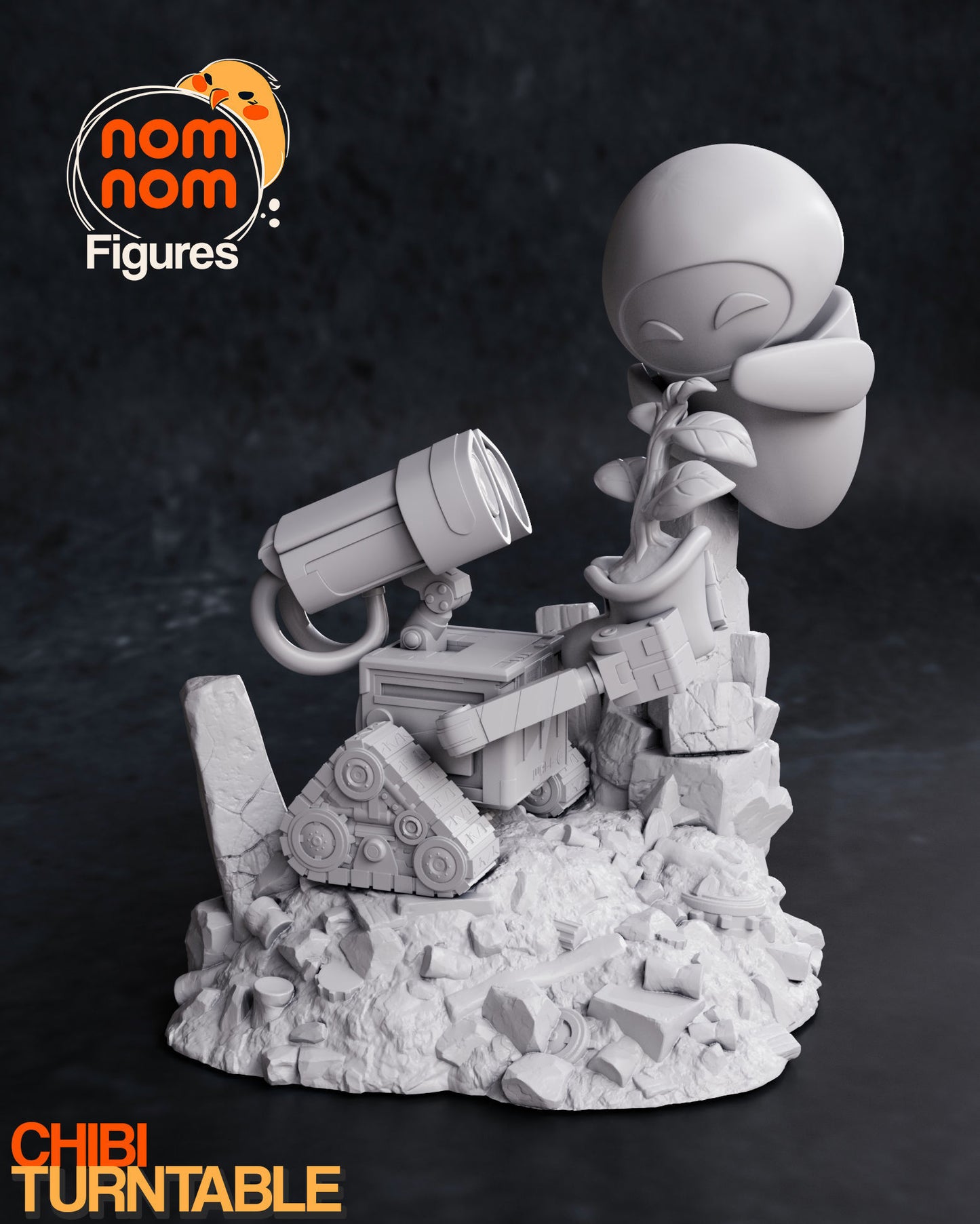 Chibi Wall-E and Eve 3D Print Model