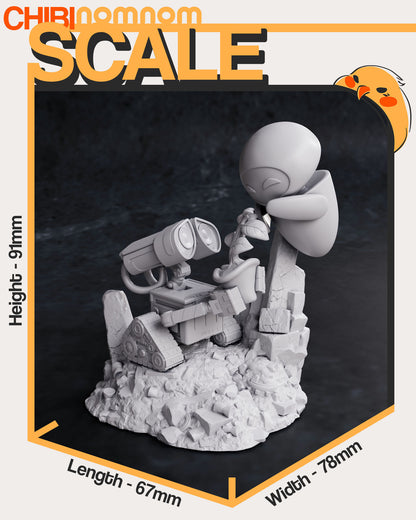 Chibi Wall-E and Eve 3D Print Model