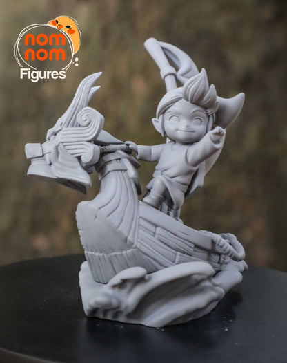 Chibi Wind Waker Link on the King of Red Lions 3D Print Model