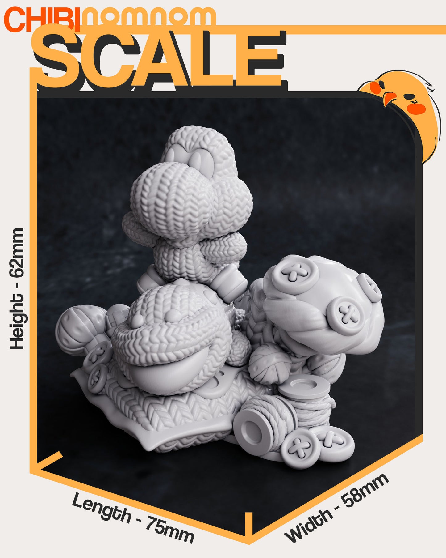 Chibi Yoshi - Yoshis Woolly World 3D Print Model