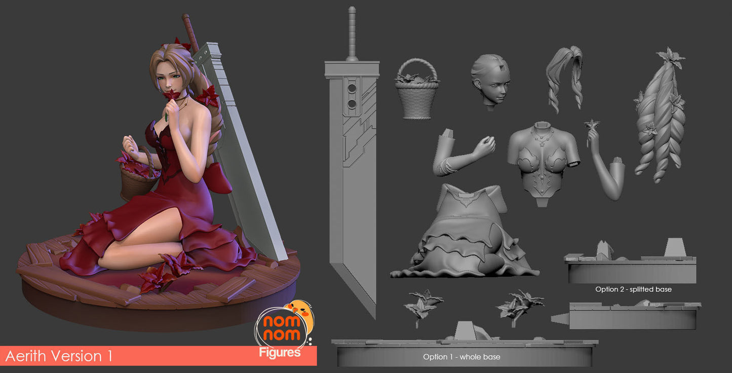 Final Fantasy 7 Remake Red Dress Aerith Home Decor Collectible  DIY or Painted