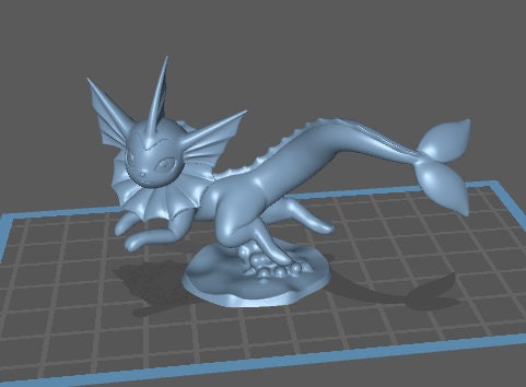 Vaporeon - Eevee  - Pokemon - Siraya Tech Fast-Abs Grey Resin .04mm layer height - Painted and Custom Gift Versions Available!