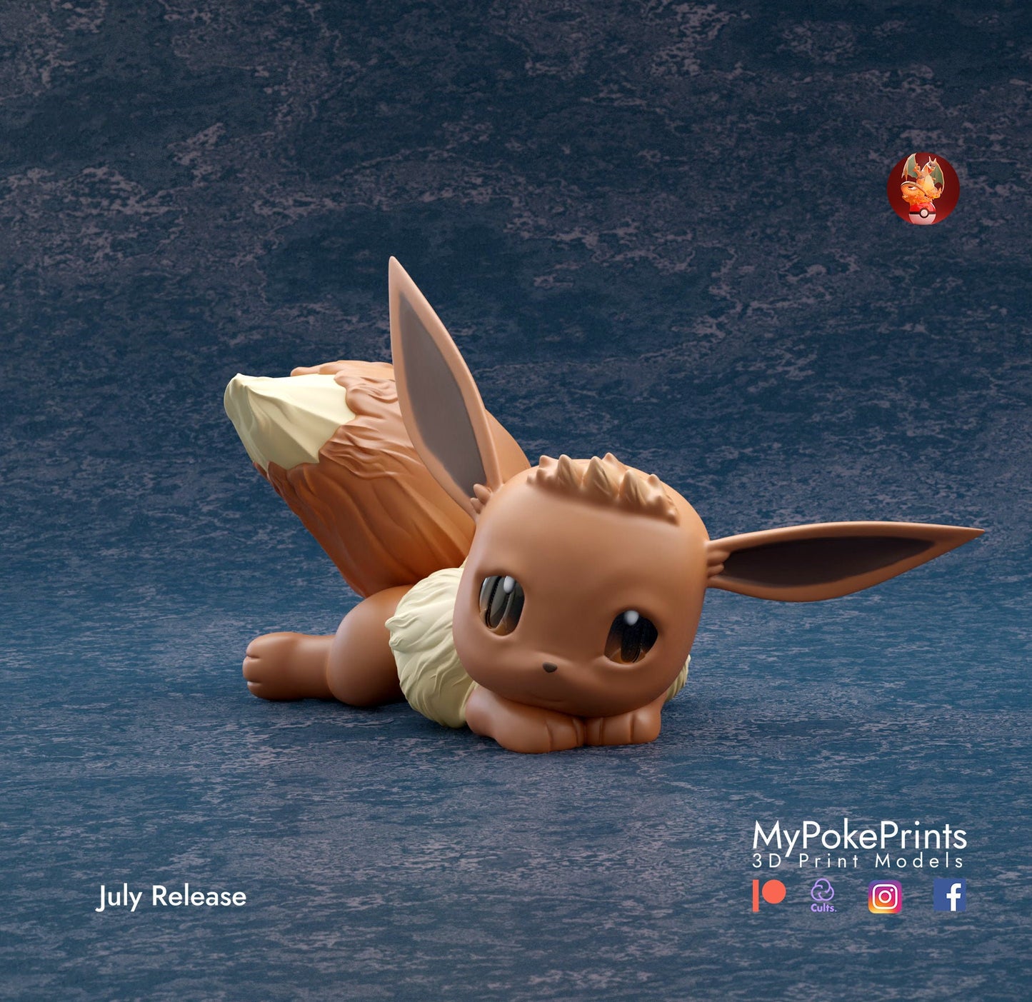 Eevee  - Pokemon - Siraya Tech Fast-Abs Grey Resin .04mm layer height - Painted and Custom Gift Versions Available!