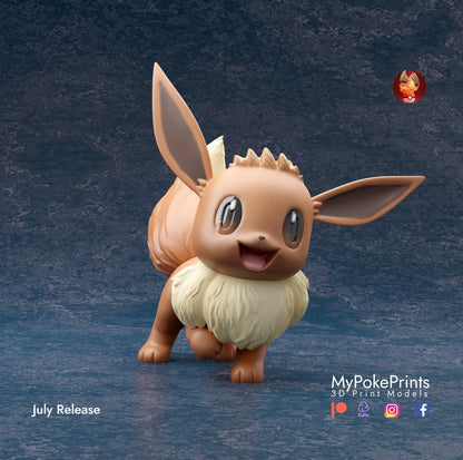 Eevee  - Pokemon - Siraya Tech Fast-Abs Grey Resin .04mm layer height - Painted and Custom Gift Versions Available!