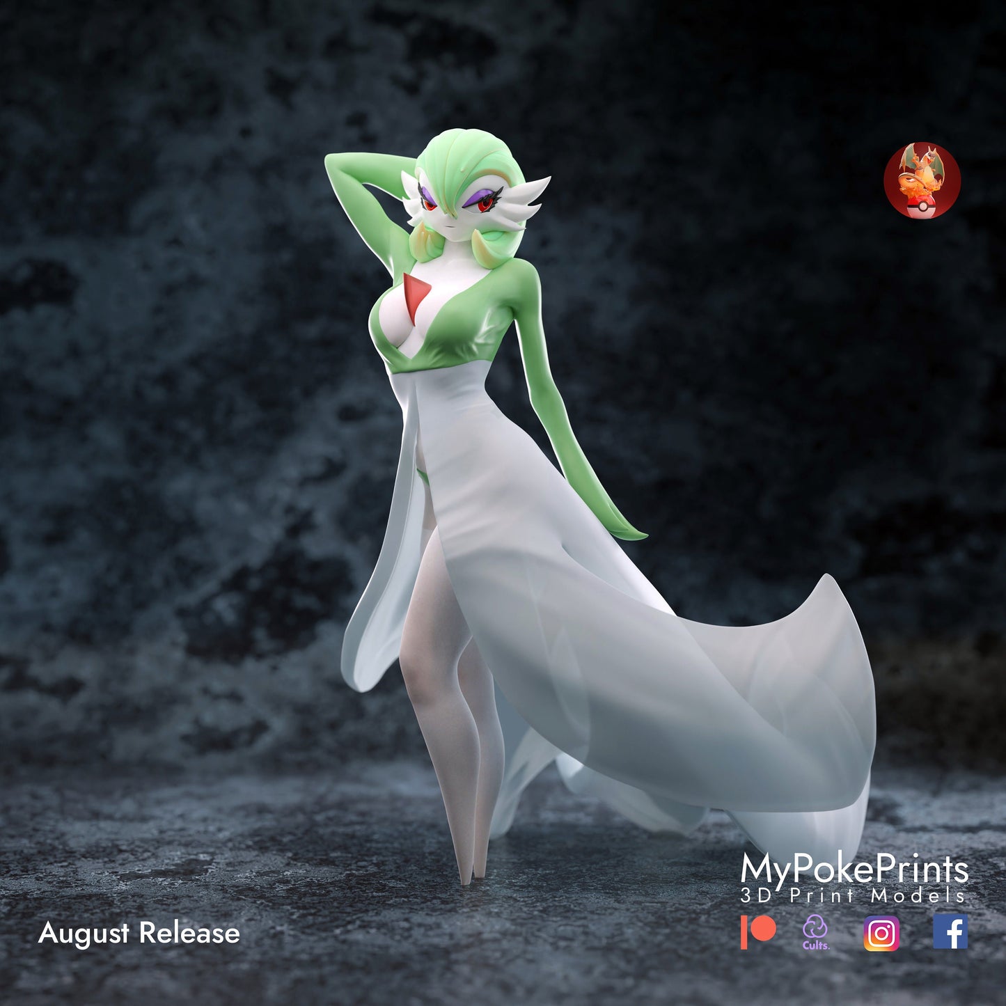 Gardevoir  - Pokemon Unite Collectibles -Pokeball - Pokedex - 04mm layer height - Painted and Custom Gift Versions Available!