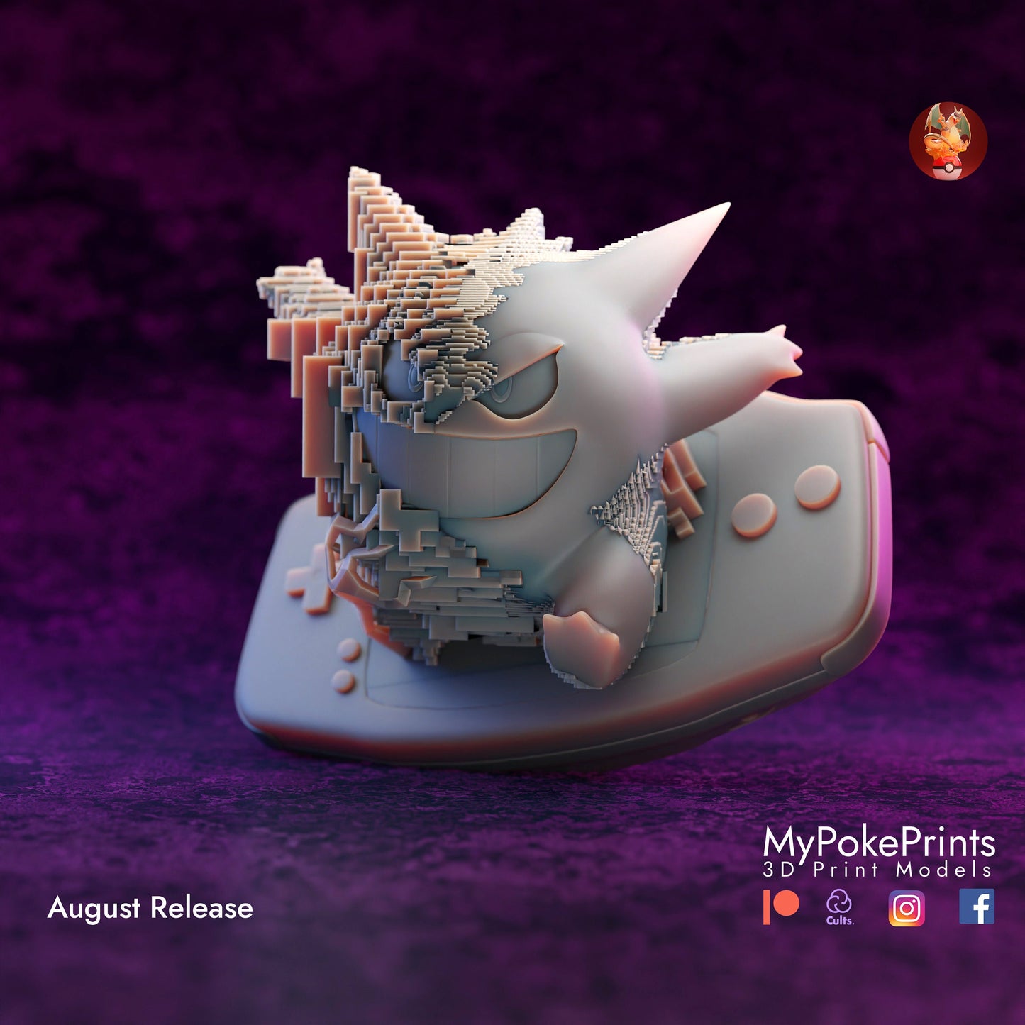 Gameboy Gengar Ghost  - Pokemon Unite Collectibles -Pokeball - Pokedex - 04mm layer height - Painted and Custom Gift Versions Available!