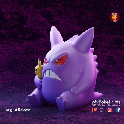 Gengar Statue Collectible Desk Ornament - Pokemon Cosplay Halloween -  Pocket Monster Ghost - Custom Gift and Painted Versions Available!