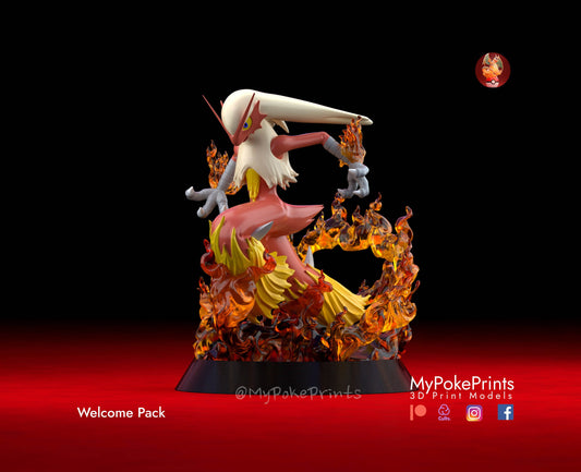 Blaziken Pokemon Sculpture Collectible Home Decor Desktop Collection -Pokedex Painted and Custom Gift Versions Available!