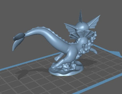 Vaporeon - Eevee  - Pokemon - Siraya Tech Fast-Abs Grey Resin .04mm layer height - Painted and Custom Gift Versions Available!