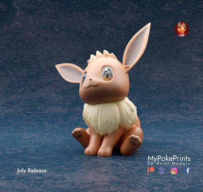 Eevee  - Pokemon - Siraya Tech Fast-Abs Grey Resin .04mm layer height - Painted and Custom Gift Versions Available!