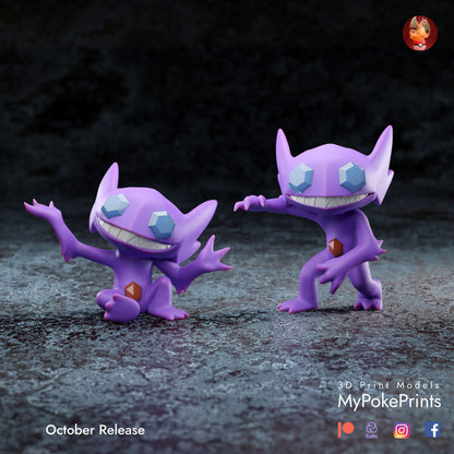 Sableye - Pokemon Catch them all! - Siraya Tech Fast-Abs Grey Resin .04mm layer height - Painted and Custom Gift Versions Available!