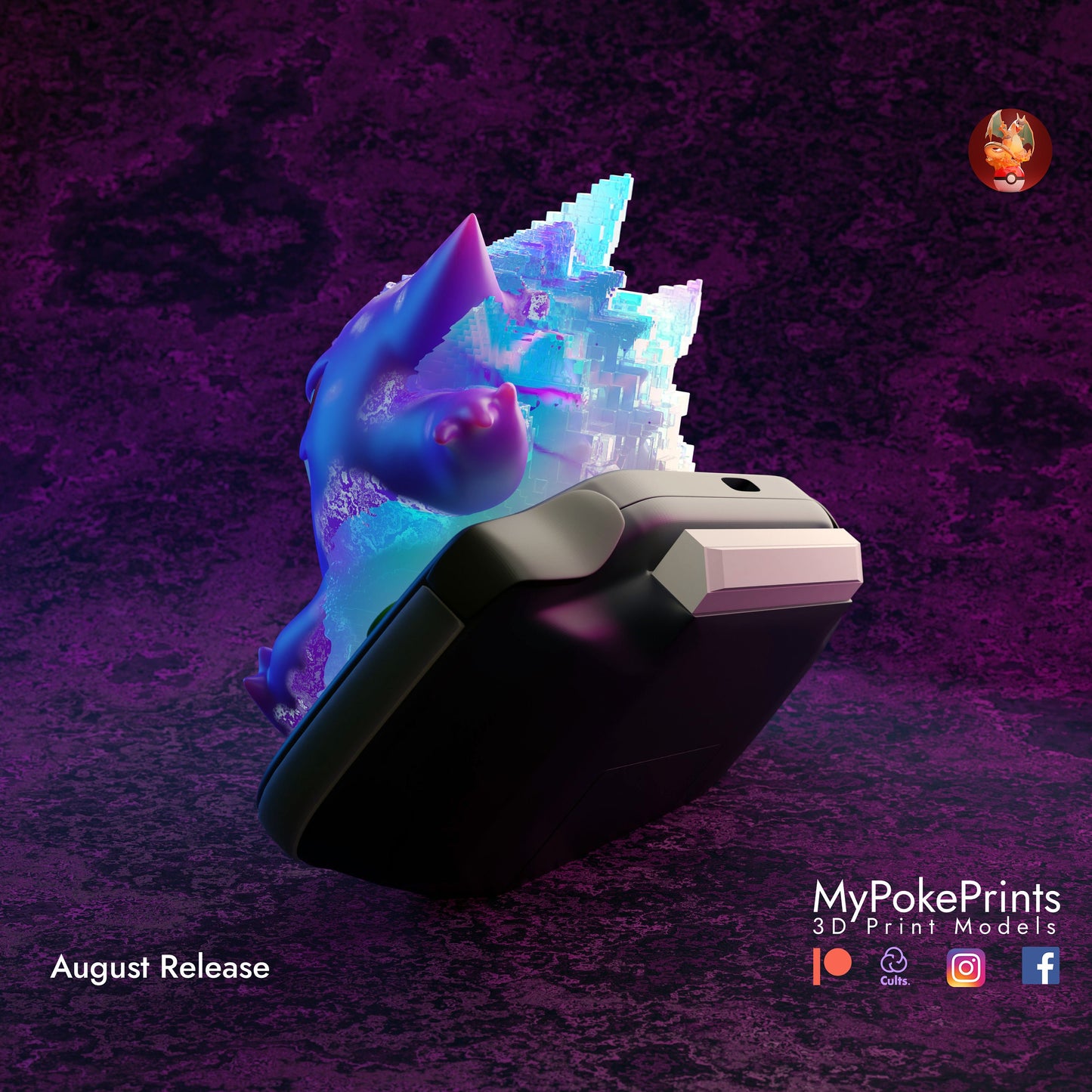 Gameboy Gengar Ghost  - Pokemon Unite Collectibles -Pokeball - Pokedex - 04mm layer height - Painted and Custom Gift Versions Available!