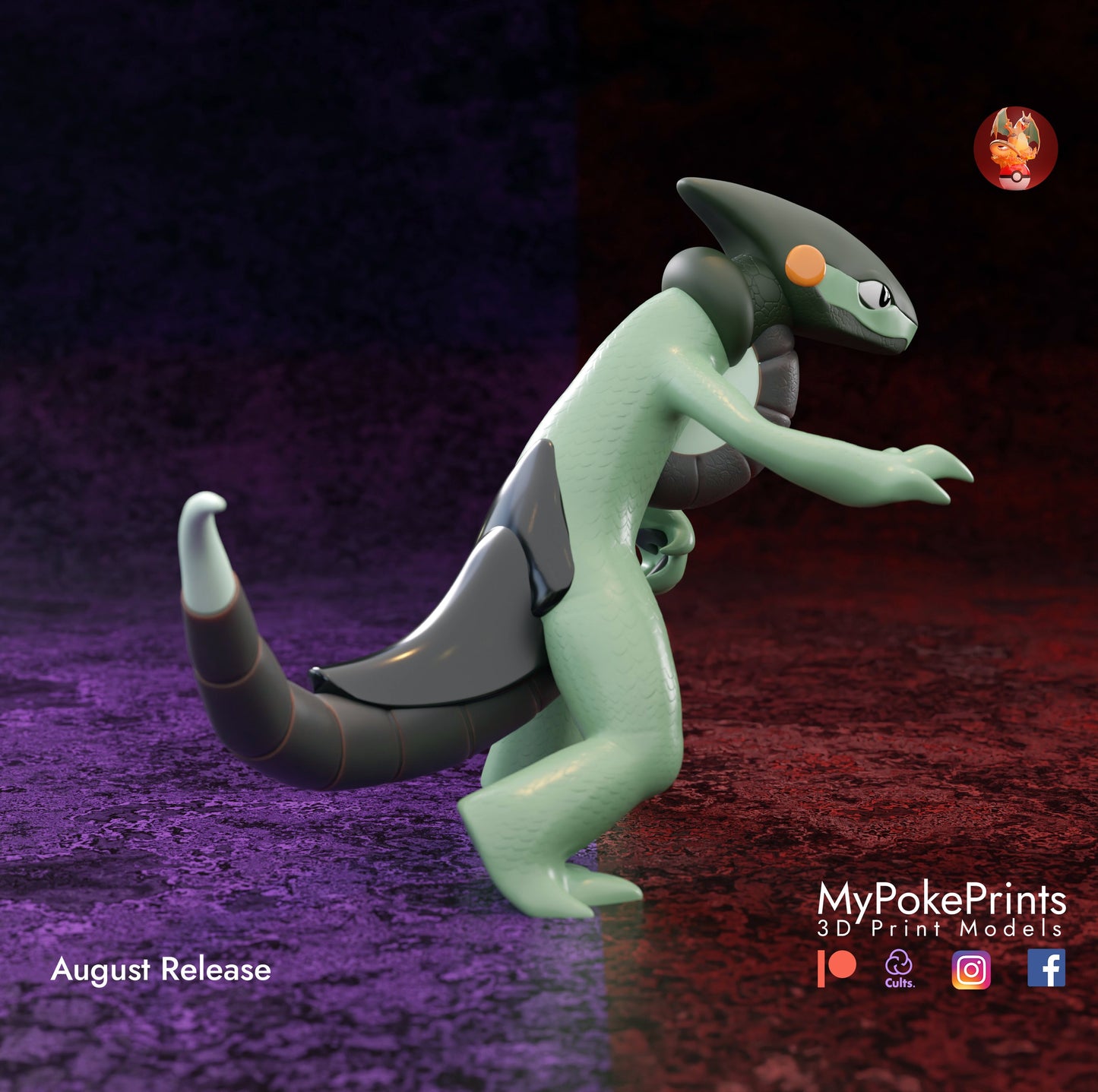 Cyclazard - Pokemon Unite Collectibles -Pokeball - Pokedex - 04mm layer height - Painted and Custom Gift Versions Available!