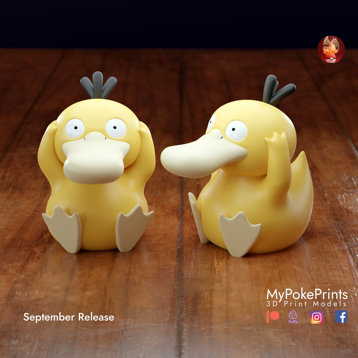 Psyduck Sitting being Kawaii Statue Collectible  -Pokemon - Pokedex - 04mm layer height - Painted and Custom Gift Versions Available!