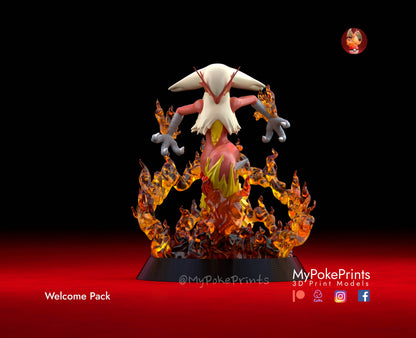 Blaziken Pokemon Sculpture Collectible Home Decor Desktop Collection -Pokedex Painted and Custom Gift Versions Available!