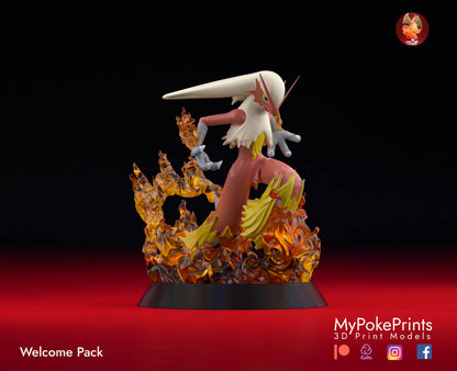 Blaziken Pokemon Sculpture Collectible Home Decor Desktop Collection -Pokedex Painted and Custom Gift Versions Available!