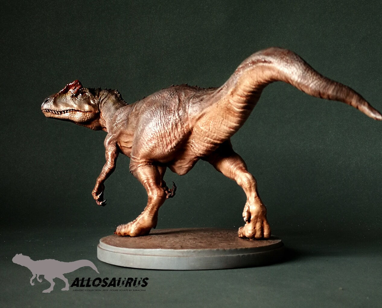 Allosaurus Dinosaur - Jurassic Park - t rex - Happy dino - 3d printed in Abs-like resin - Painted and Custom Gift versions available!