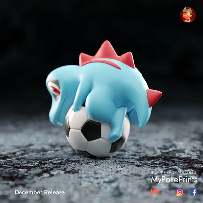 Totodile World Cup Ornament Pokemon Statue  - Décor for your home or desk - Pokemon Catch them all 3d Resin Print - Painted or Custom Gift~!