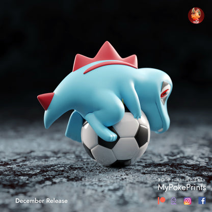 Totodile World Cup Ornament Pokemon Statue  - Décor for your home or desk - Pokemon Catch them all 3d Resin Print - Painted or Custom Gift~!