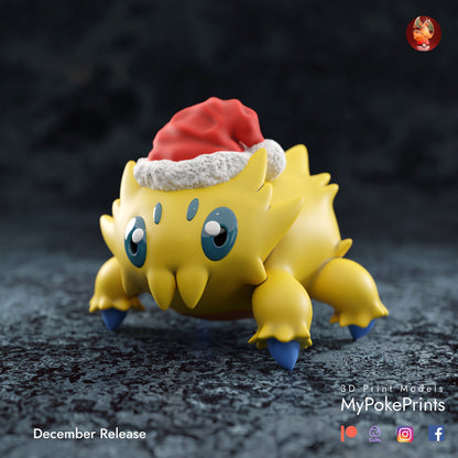 Joltic or Christmas Spirit Joltic Christmas Décor for your home or desk - Pokemon Catch them all - 3d Resin Print - Painted or Custom Gift~!