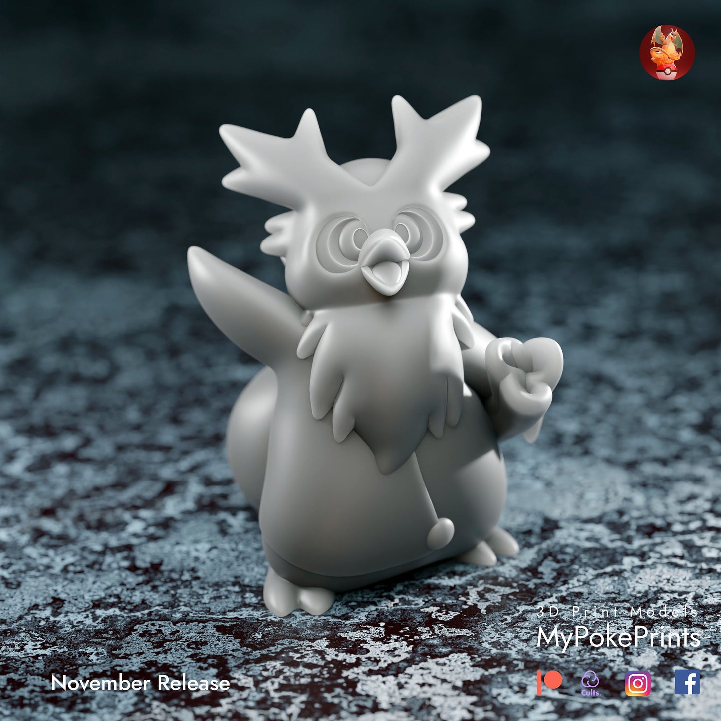 Delibird Cosplaying for Christmas - Décor for your home or desk - Pokemon Catch them all - 3d Resin Print - Painted or Custom Gift~!