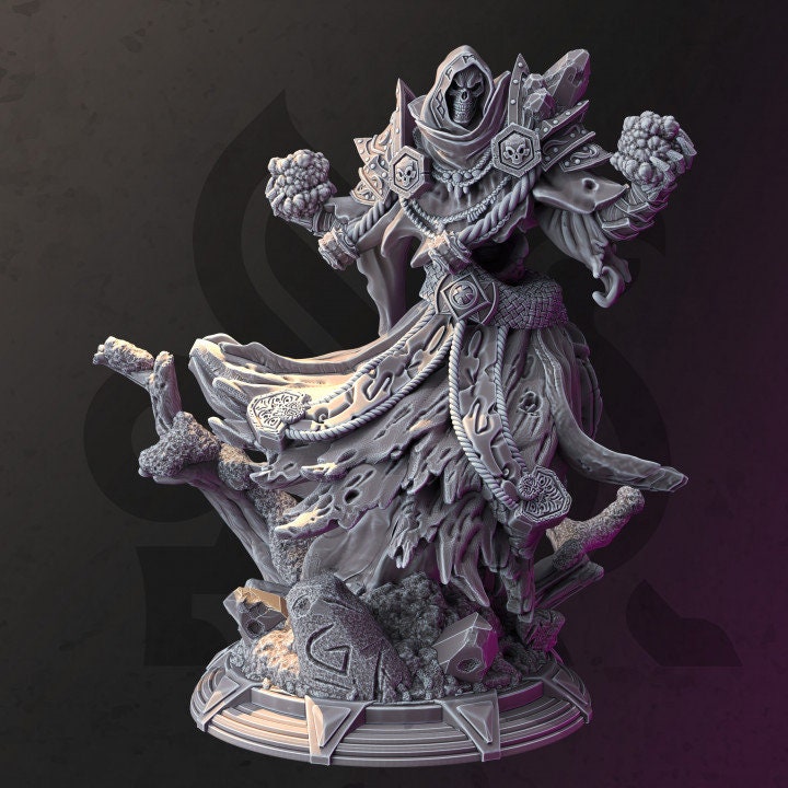 Dark Wraith Lich Undead Warlock - Brisini- Dm Stash - Décor sculpture for your home or desk  - 3d Resin Print - Painted or Custom Gift~!