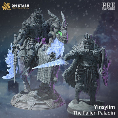 Death Knight Undead Fallen Paladin Yinsylim - Dm Stash - Décor sculpture for your home or desk  - 3d Resin Print - Painted or Custom Gift~!