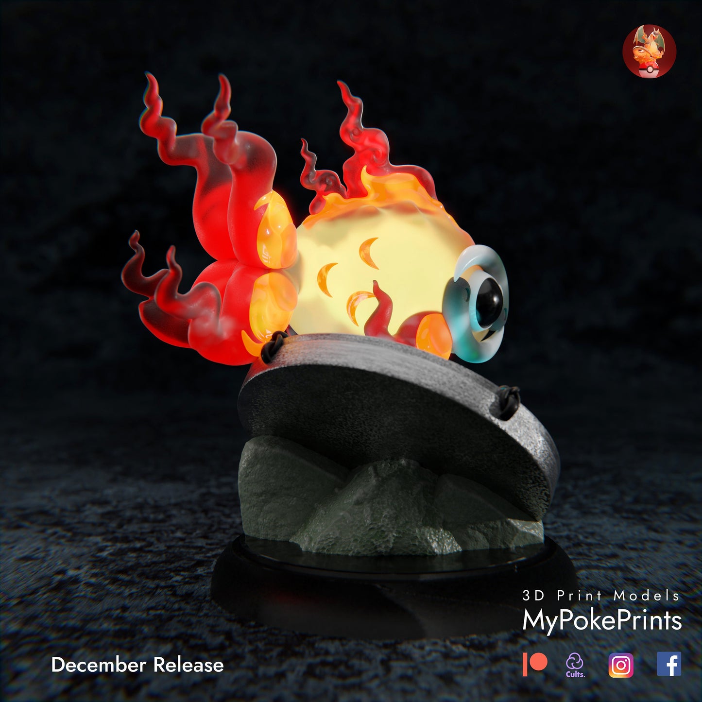 Chi-yu Ornament Legendary Pokemon  - Décor for your home or desk - Pokemon Catch them all - 3d Resin Print - Painted or Custom Gift~!