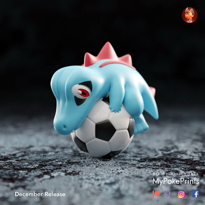 Totodile World Cup Ornament Pokemon Statue  - Décor for your home or desk - Pokemon Catch them all 3d Resin Print - Painted or Custom Gift~!