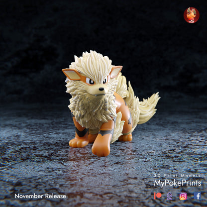 Arcanine Collectible Pokemon Statue - Décor for your home or desk - Pokemon Catch them all - 3d Resin Print - Painted or Custom Gift~!