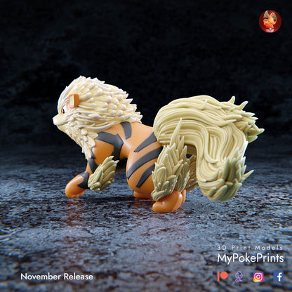 Arcanine Collectible Pokemon Statue - Décor for your home or desk - Pokemon Catch them all - 3d Resin Print - Painted or Custom Gift~!