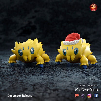 Joltic or Christmas Spirit Joltic Christmas Décor for your home or desk - Pokemon Catch them all - 3d Resin Print - Painted or Custom Gift~!