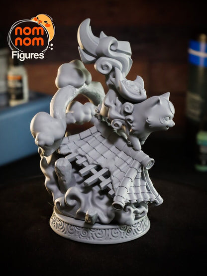 Chibi Amaterasu Diorama from Okami -Home Decor Statues - Collectible 3d printed statues - Custom Gift and Painted Versions Available!