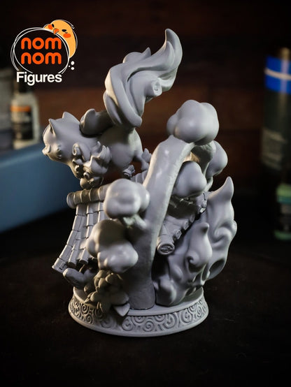 Chibi Amaterasu Diorama from Okami -Home Decor Statues - Collectible 3d printed statues - Custom Gift and Painted Versions Available!